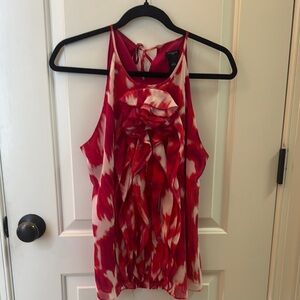 Ann Taylor Red and White Sleeveless Women's Top